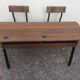 Old double student desk