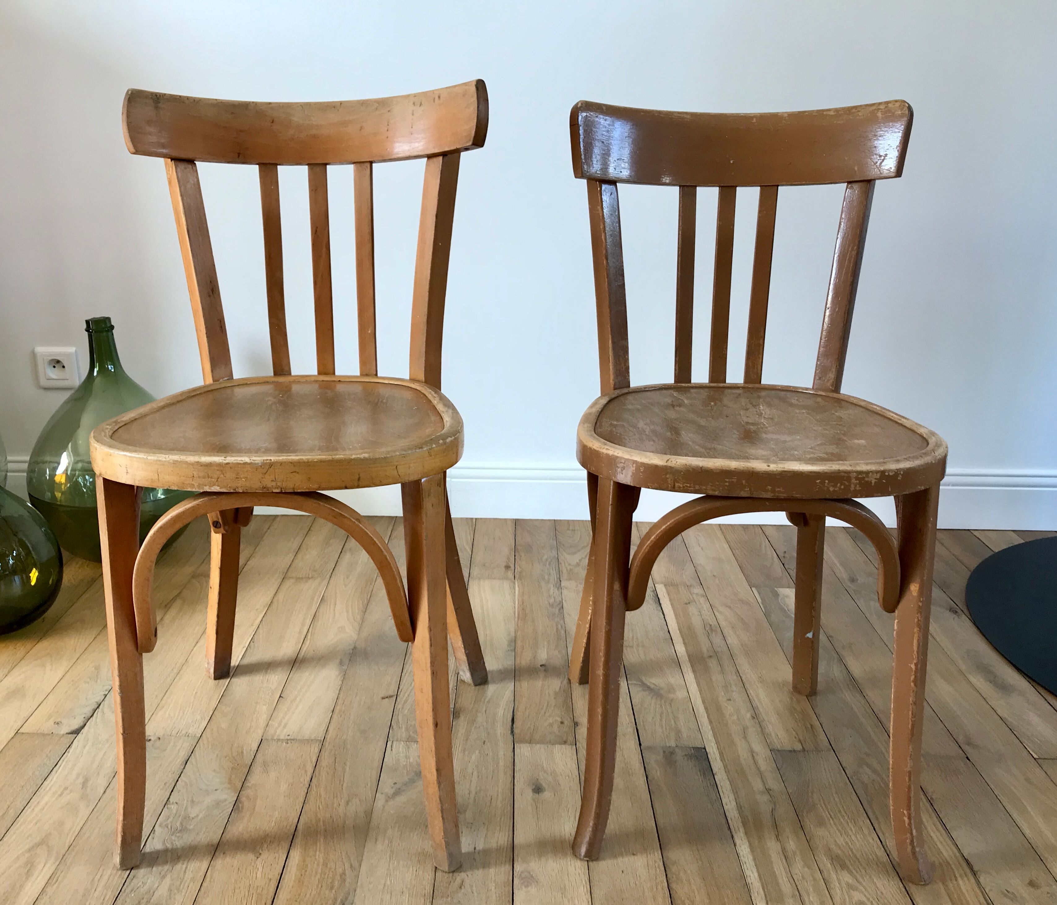 Duo of bistro chairs style Baumann vintage 40s-50s