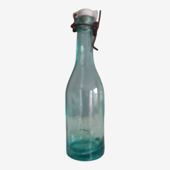 Vintage 33 cl glass bottle with porcelain stopper