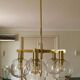 Five-globe brass chandelier by Hans-Agne Jakobsson