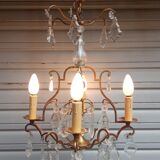 Chandelier cage 4 lights with crystal