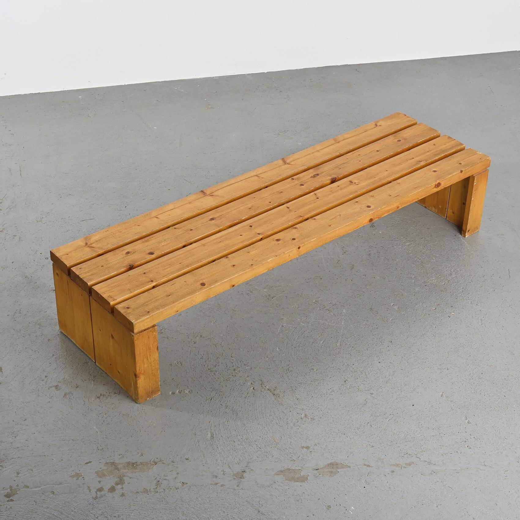 Large bench of Les Arcs by Charlotte Perriand, 1985