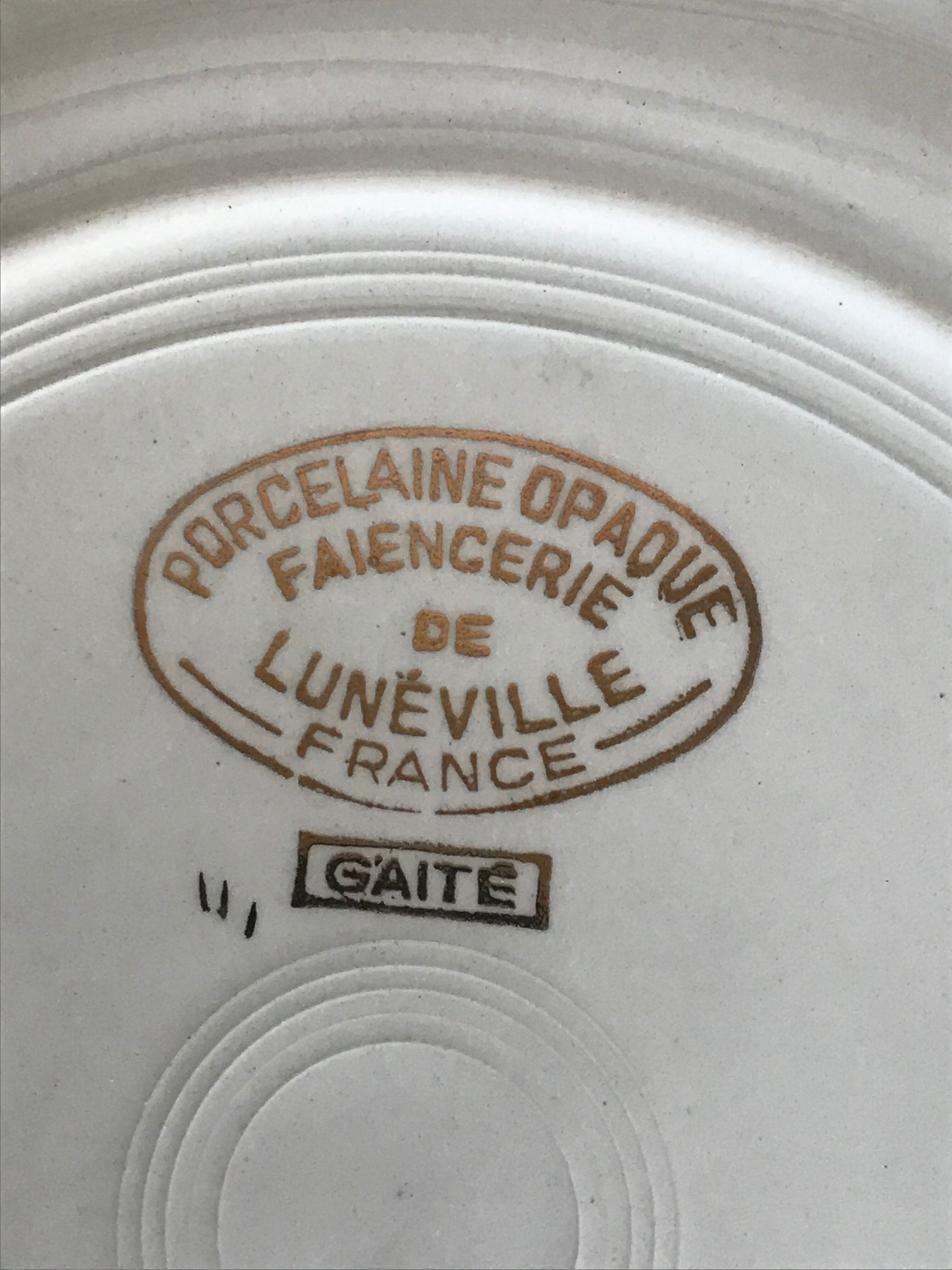 Set of 6 flat plates Lunéville