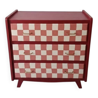 50's commode with tiles and tapered legs