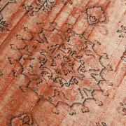 Terracotta & Red Vintage Persian Rug, Turkish Handmade Wool Rustic Carpet