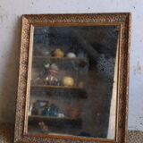 Miroir ancien en bois et stuc