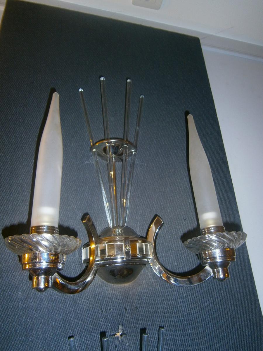 Art deco period, pair of wall sconces