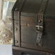 Wooden bulging treasure box