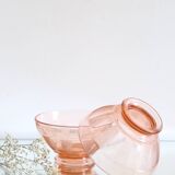 Pair of pink glass bowls