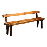 Banc en pin massif par Christian Durupt, circa 1960