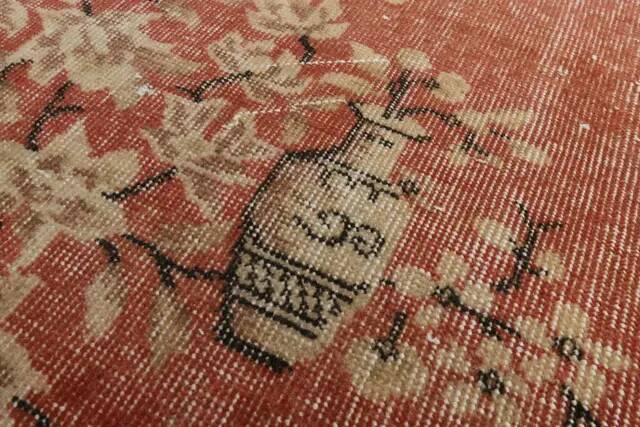 1970s Vintage Turkish Hand-Knotted Wool Cotton Red Runner Rug 82x270