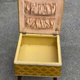 Yellow Scandinavian stool with square storage