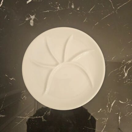 Set of 10 Pillivuyt white porcelain fondue plates