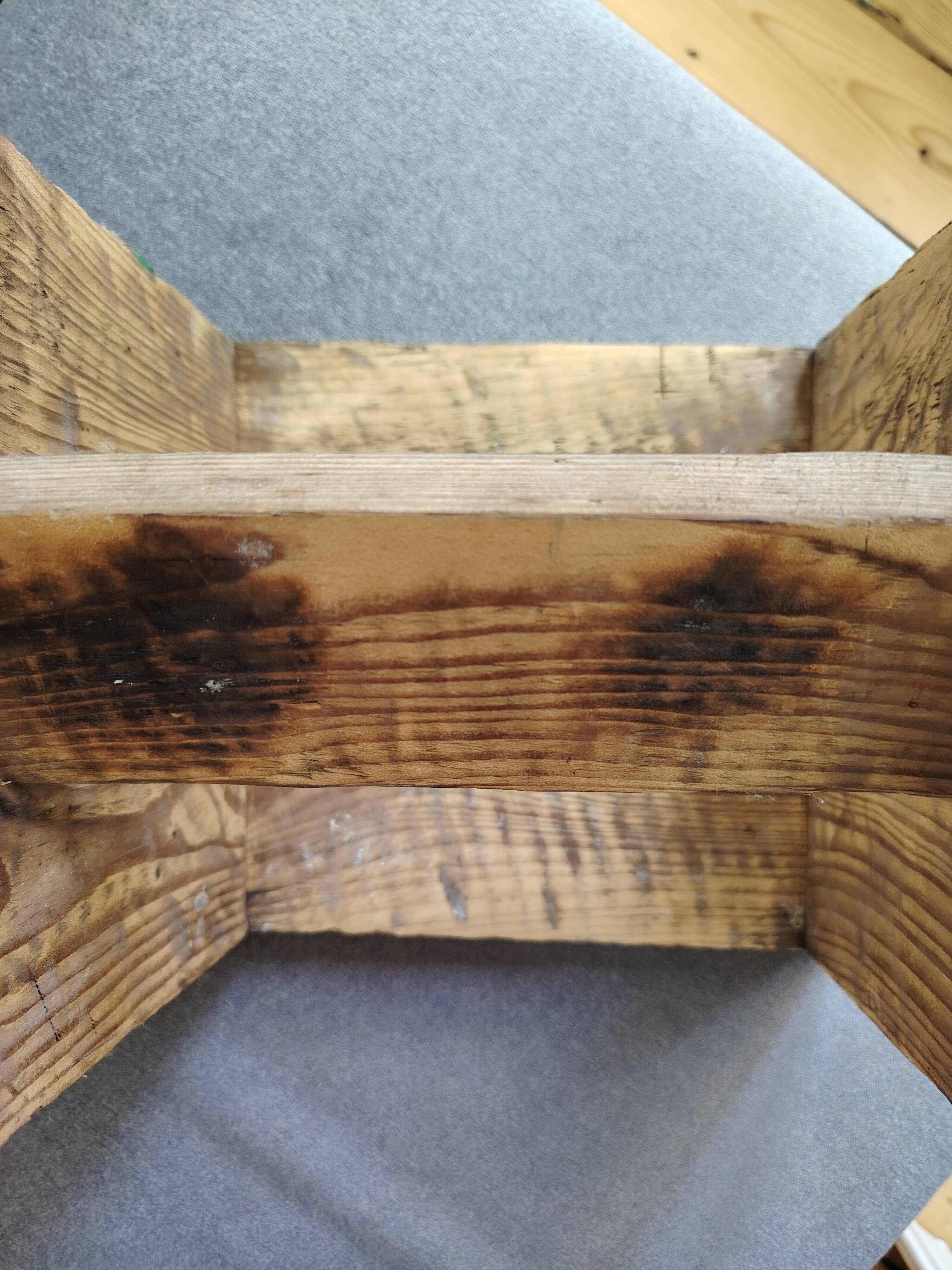 Authentic antique milking stool in solid wood – Rustic charm & ro