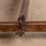 Dining room table, Brutalist style, solid elm, O. Hanninen style