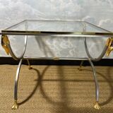 Neoclassical curule side tables by Maison Jansen, France, 1970s.