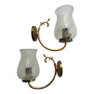Pair of vintage gold wall sconces