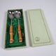 Vintage salad service Solingen in stainless steel and bamboo – Germany