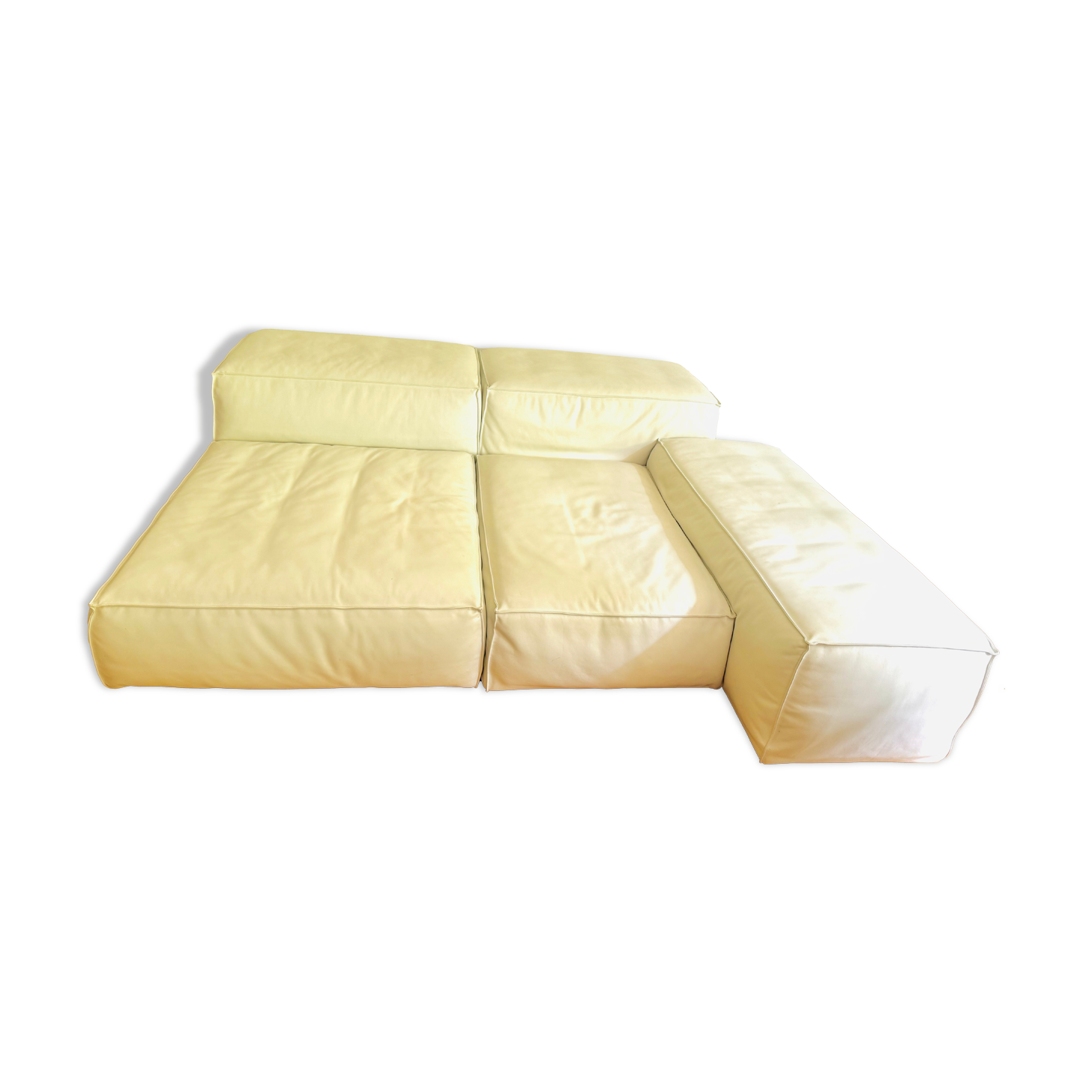 Living Divani Extrasoft sofa in white leather, new condition