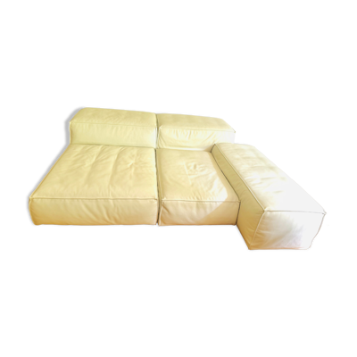 Canapé Living Divani Extrasoft en cuir blanc , état neuf
