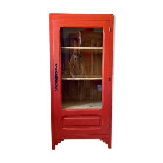 Glazed pine solid wood bonnetière