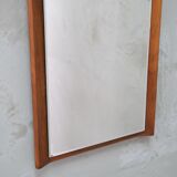 Mid-Century German teak wall mirror from FF Geschliffen , 1960s