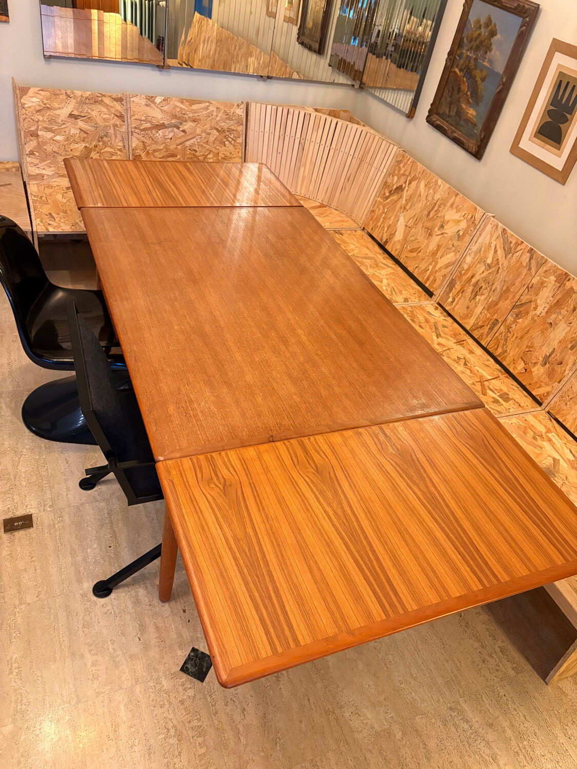 Table extensible vintage, deux rallonges