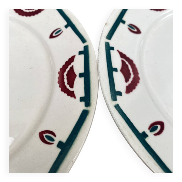 assiettes plates art déco badonviller El d'jem