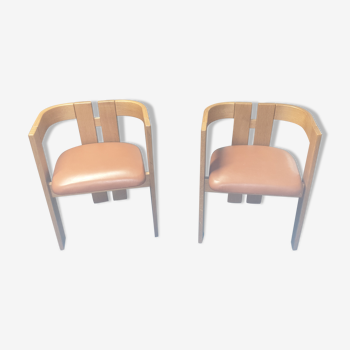 Paire de fauteuils pomax en métal/velours | Selency