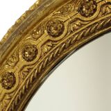 Large Oval Classic Mirror Gold Leaf Baroque Style Flowers 85cm