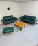 Complete living room sofa with Scandinavian design teak leather Komfort Danish