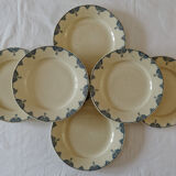 Lot 6 dessert asdiettes iron earth Gien Louvois Series
