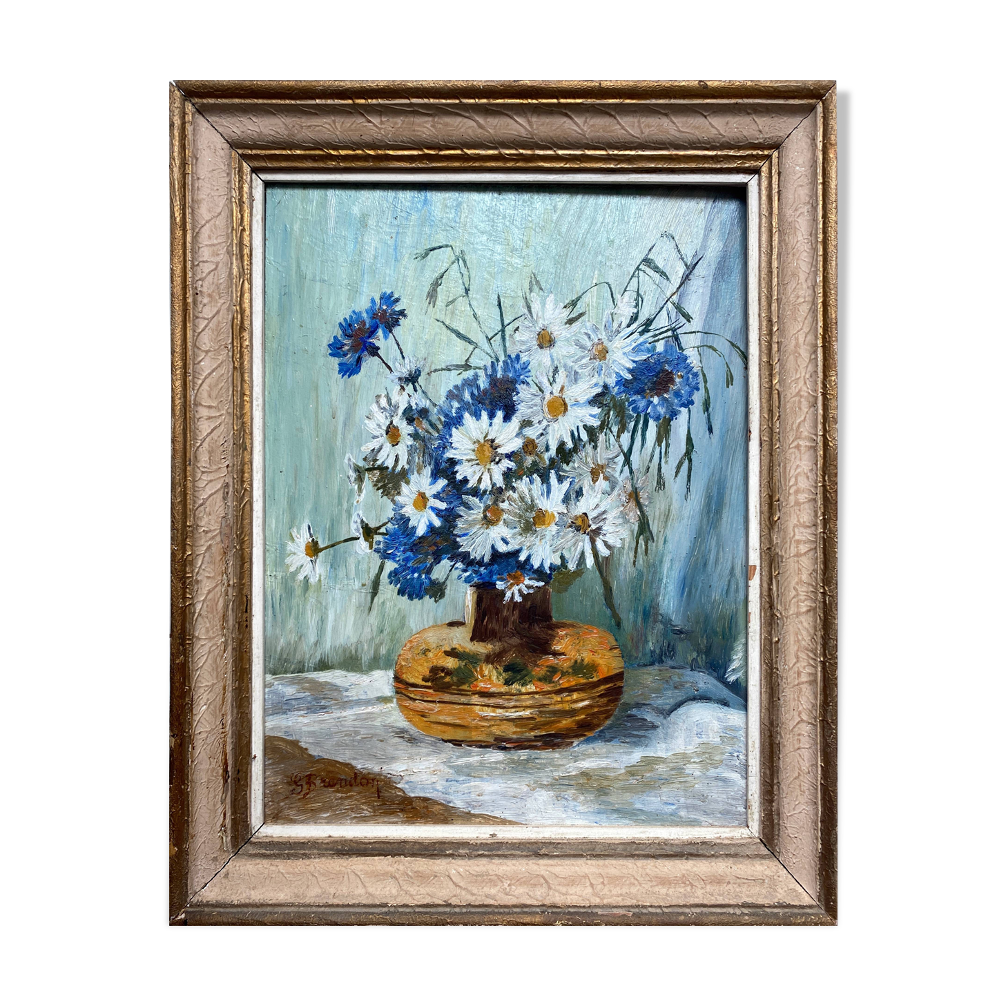 Tableau HSP "bouquet de fleurs des champs" signé G. Brindon