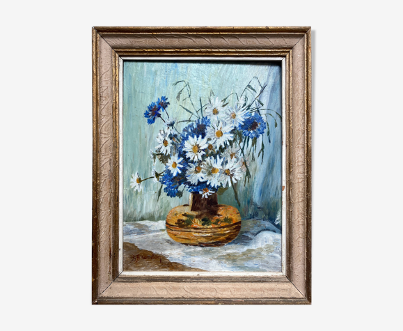 HSP table "bouquet of flowers of the fields" signed G. Brindon