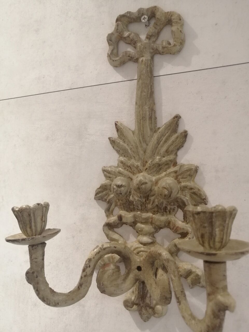 Pair of cast iron candlesticks