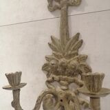 Pair of cast iron candlesticks