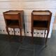 Pair of Louis XV style oak bedside tables