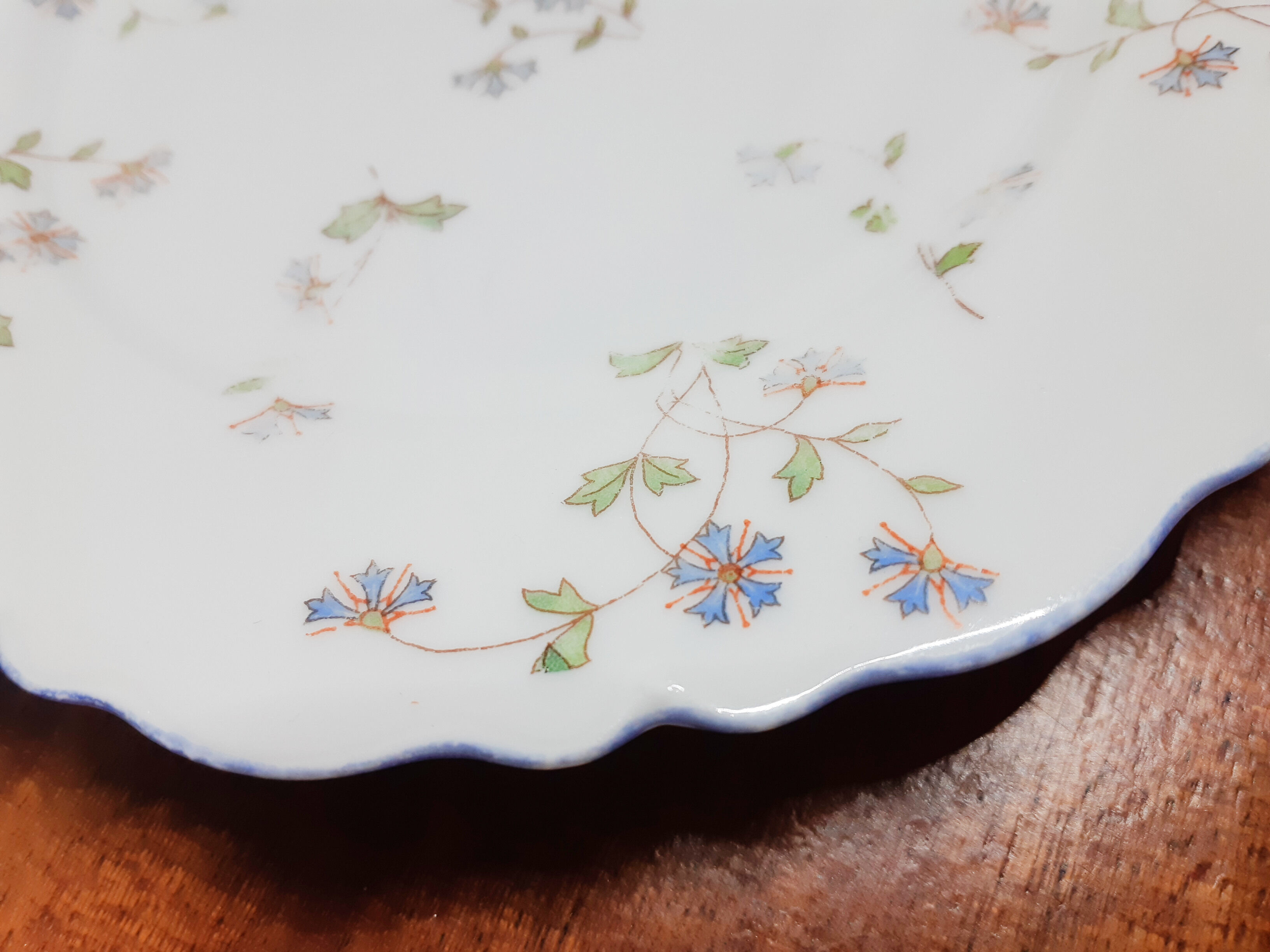 Set of 3 dessert plates o & eg royal austria barbeaux decor 1884-1918