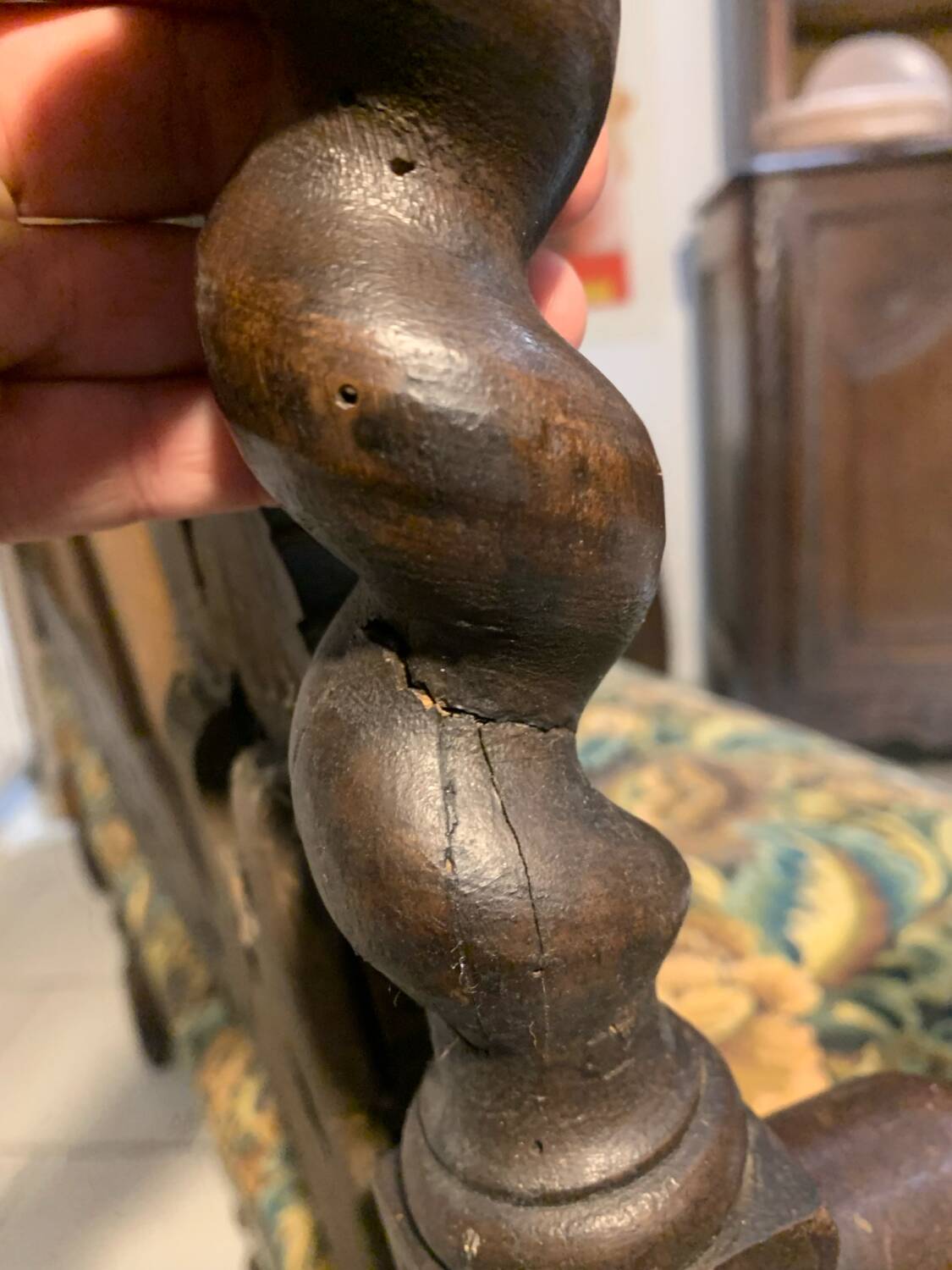 Antique Henri II Twisted Sofa