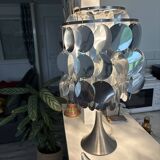 Lampe pastille pied tulipe fin année 70