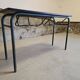 Double school desk with school bag holder