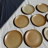 Lot de 12 assiettes à dessert en grès Village France