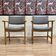 DUO DE FAUTEUILS ESTAMPILLE "HANS WEGNER" 1960.