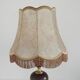 Vintage French Country Style Lamp Turned Wood Base & Hide Skin Shade