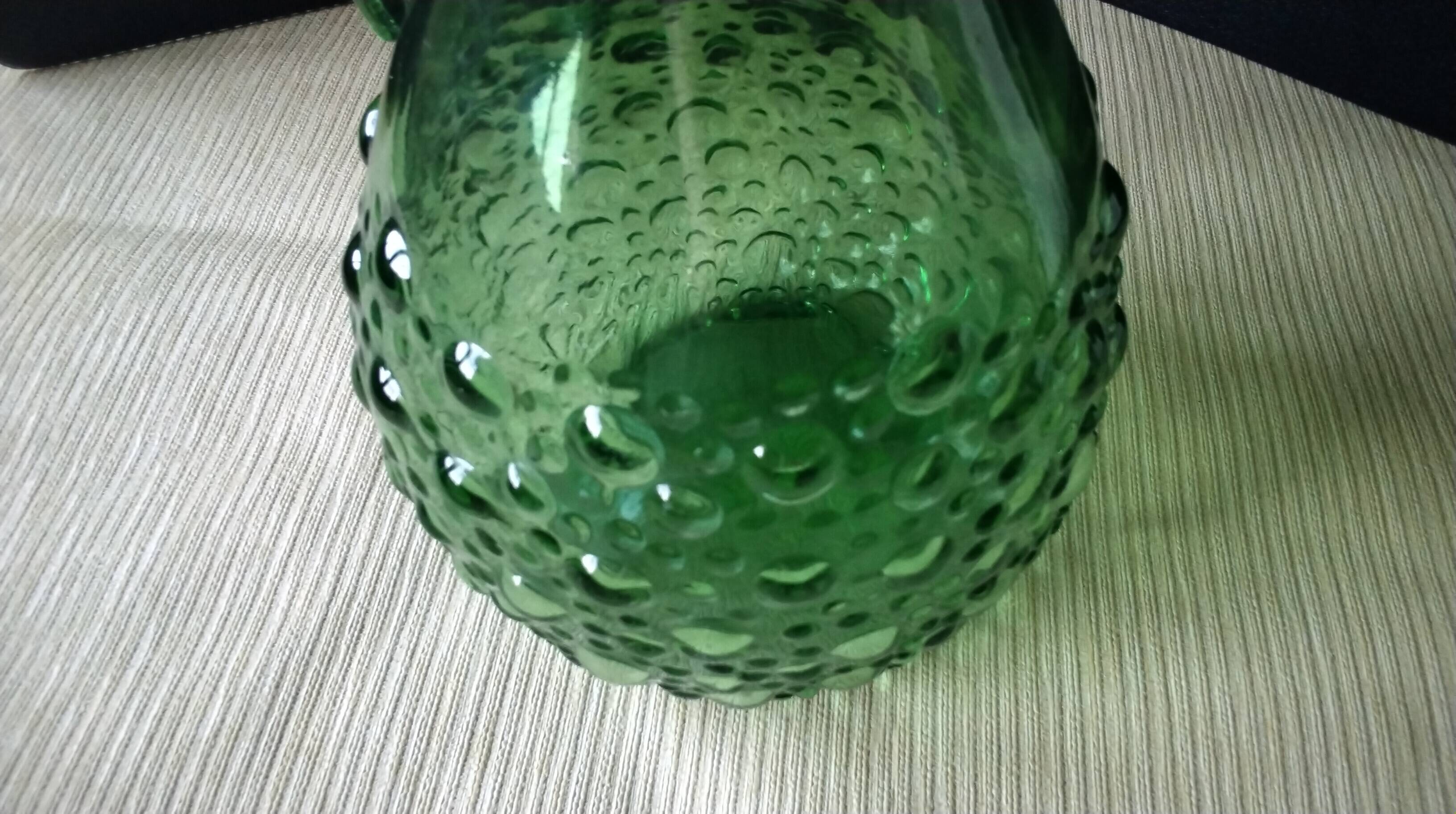 Carafe, jug, green glass water pitcher VEA