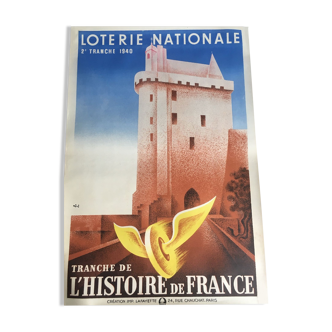 Derouet Lesacq - Poster 2nd national tranche History of France - 1940 - National Lottery