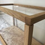 Display cabinet in solid oak and glass