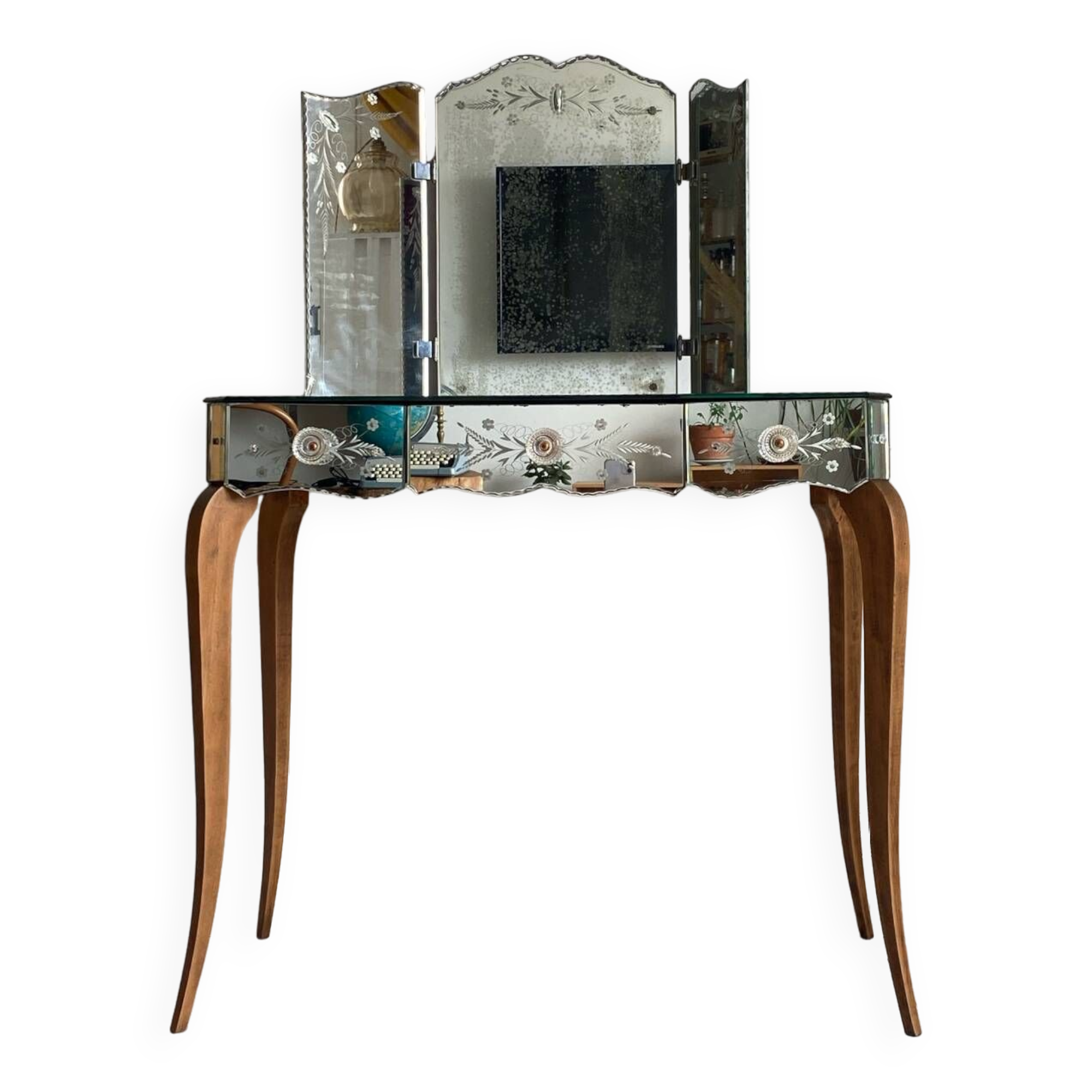 50s Venetian mirrored dressing table