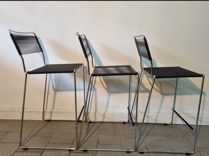 High stools Spaghetti dark gray design Giandomenico Belloti , edit by Alias