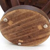 1930 wooden coffee table, double lyre foot